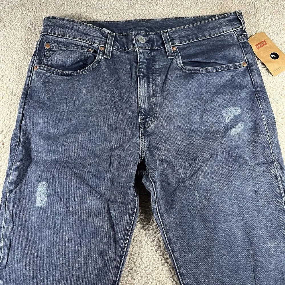 Levis 512 Slim Taper Mens DISTRESSED Denim STRETCH Jeans 34x34 FIT 34x33 NWT